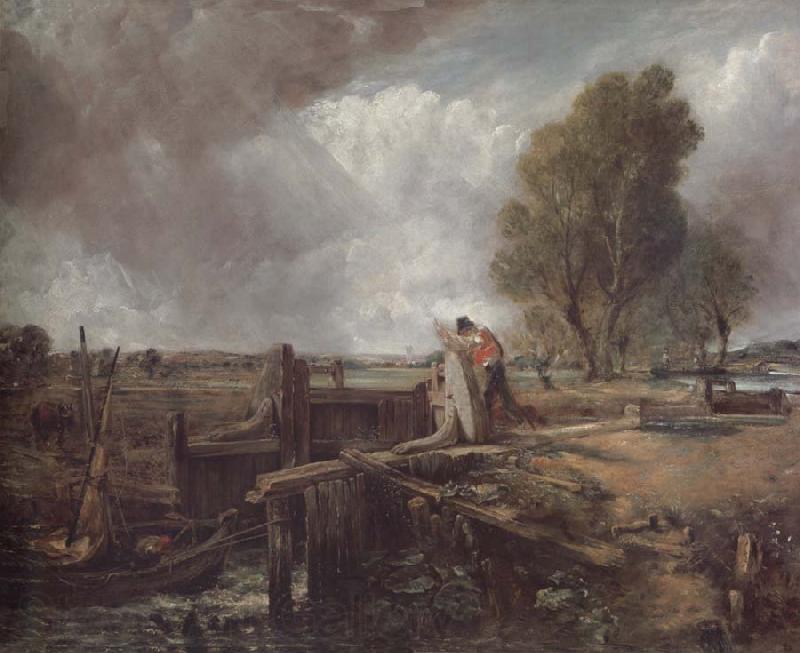 John Constable Study of A boat passing a lock